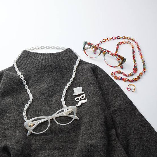 グラスチェーン付きリーディンググラス (スノー)