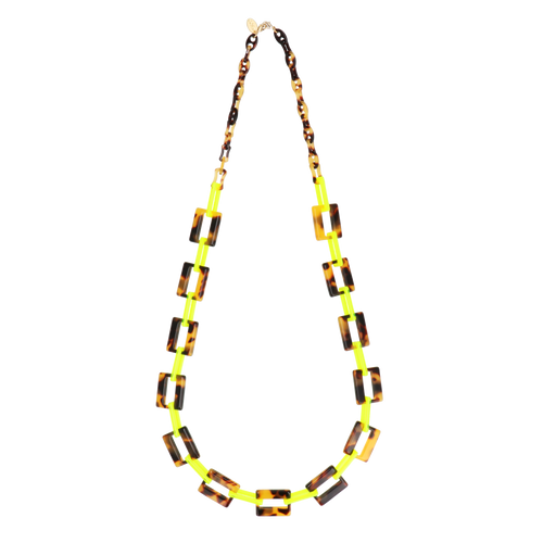 GOSH Accessories 3WAYグラスチェーン コハク×レモン（GAG-001-01）全体写真｜アセテートのメガネチェーン・ネックレス