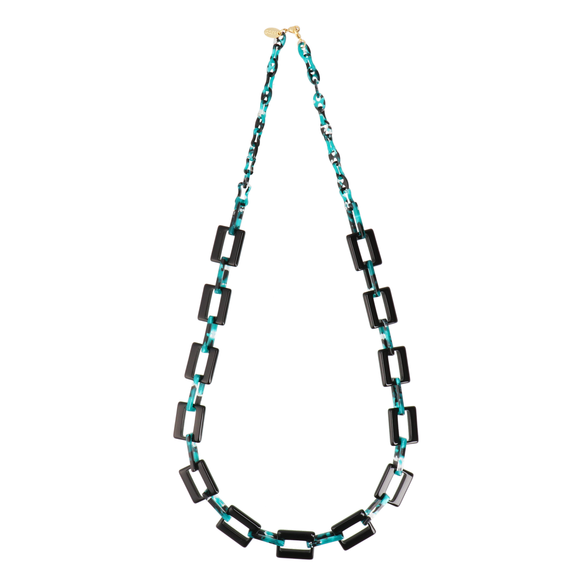 GOSH Accessories 3WAYグラスチェーン ブラック×エメラルド（GAG-001-09）全体写真｜アセテートのメガネチェーン・ネックレス
