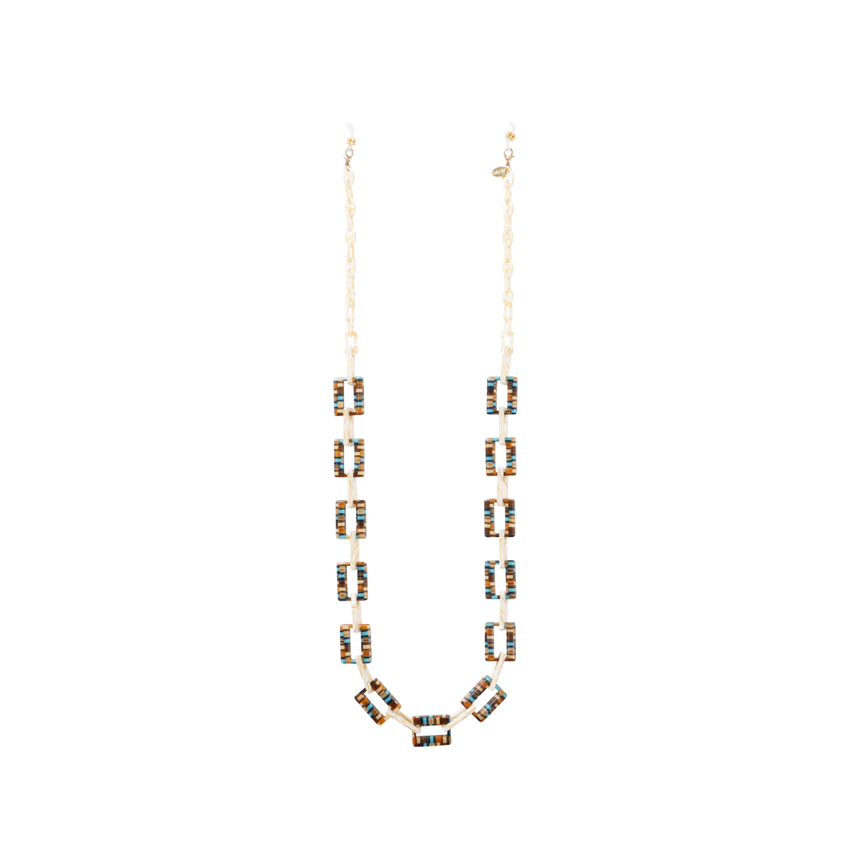 GOSH Accessories 3WAYグラスチェーン ブルータイル×マーブル（GAG-001-17）全体写真｜メガネコードにもネックレスにもなる3WAYチェーン