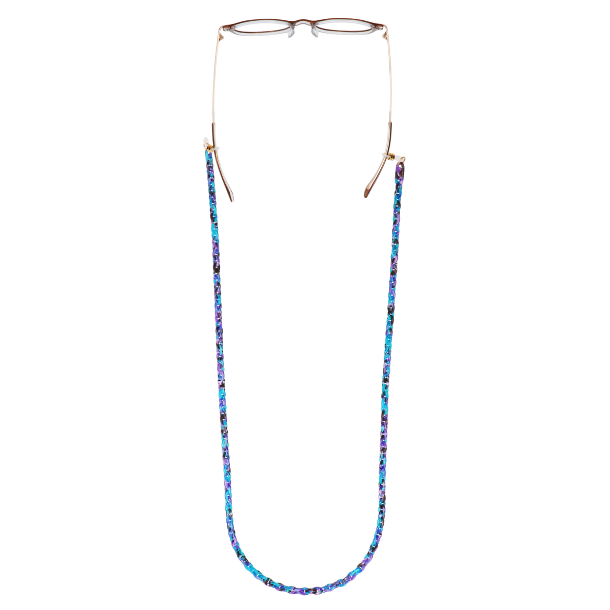 GOSH Accessories グラスチェーン オーシャン（GAG-004-06）メガネに付けたイメージ｜メガネチェーン・メガネコード