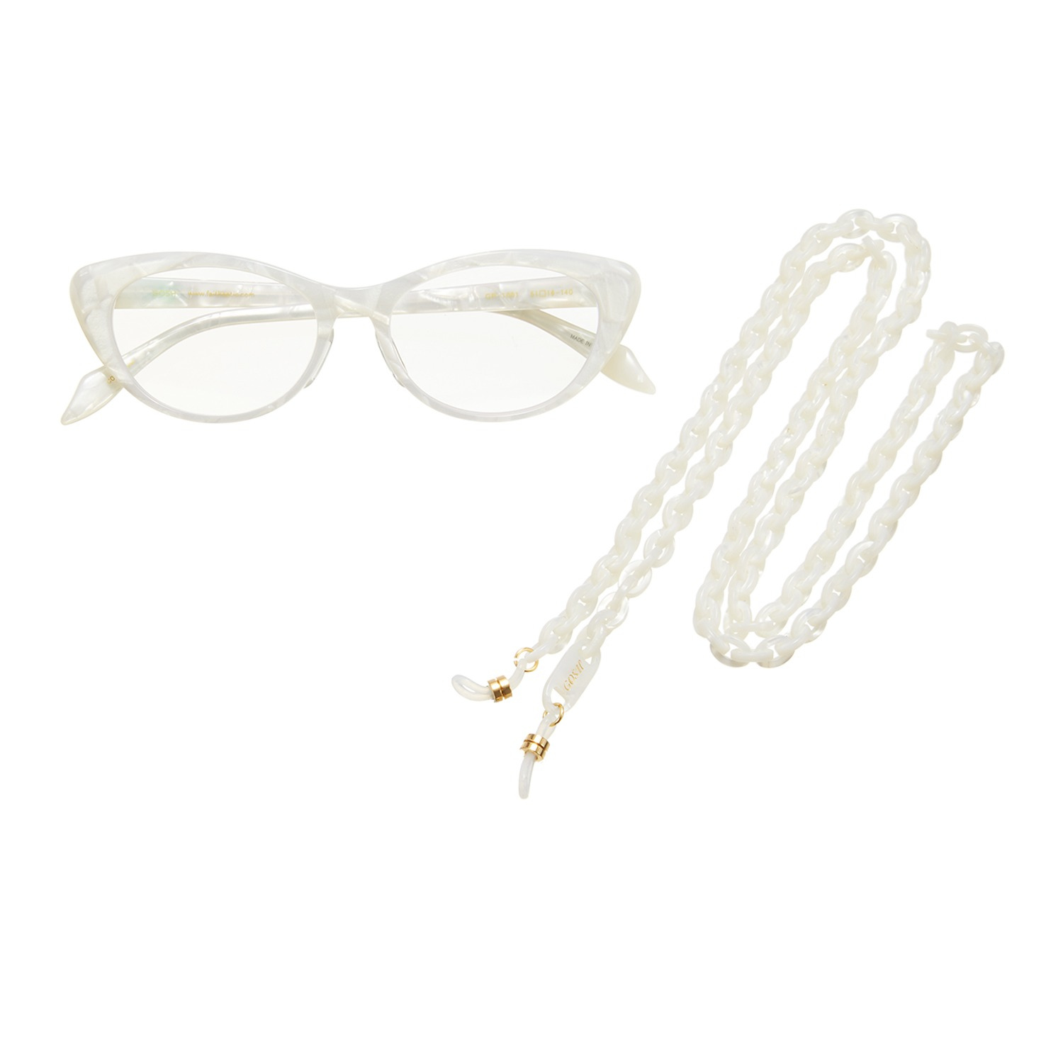 グラスチェーン付きリーディンググラス (スノー） – GOSH EYEWEAR